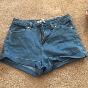 High wasted jean shorts